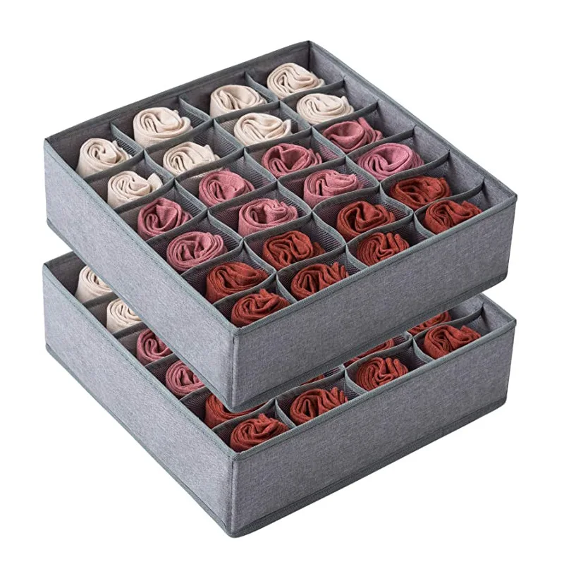 Wholesale Household Cloth Art Drawer Type Compartmentalized Folding Organizer Box Bra Underwear Socks Clothing Storage Box