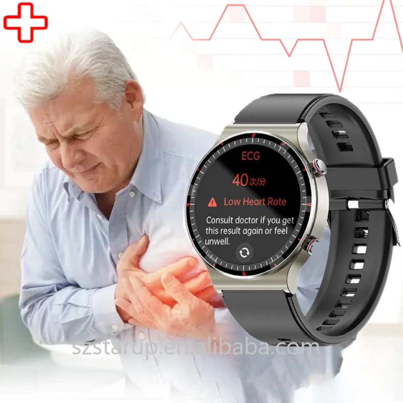Medical Health CFDA Tracker Smartwatch Blood Oxygen Monitor Waterproof IP67 Health Sport Smart Watch  With ECG PPG SPO2 HRV