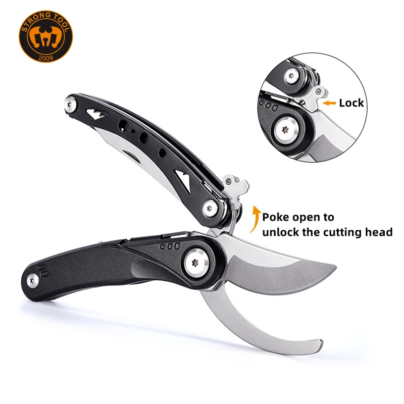 High Quality Professional  Multifunctional Gardening Shears Stainless Steel Garden Cutting Pruners