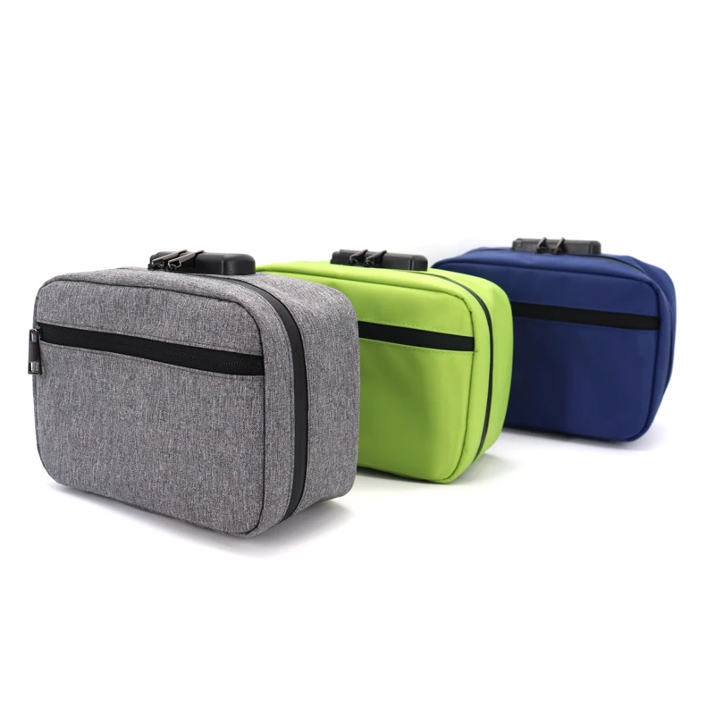  compact aluminum odor smell proof zipper stash case storage box with
