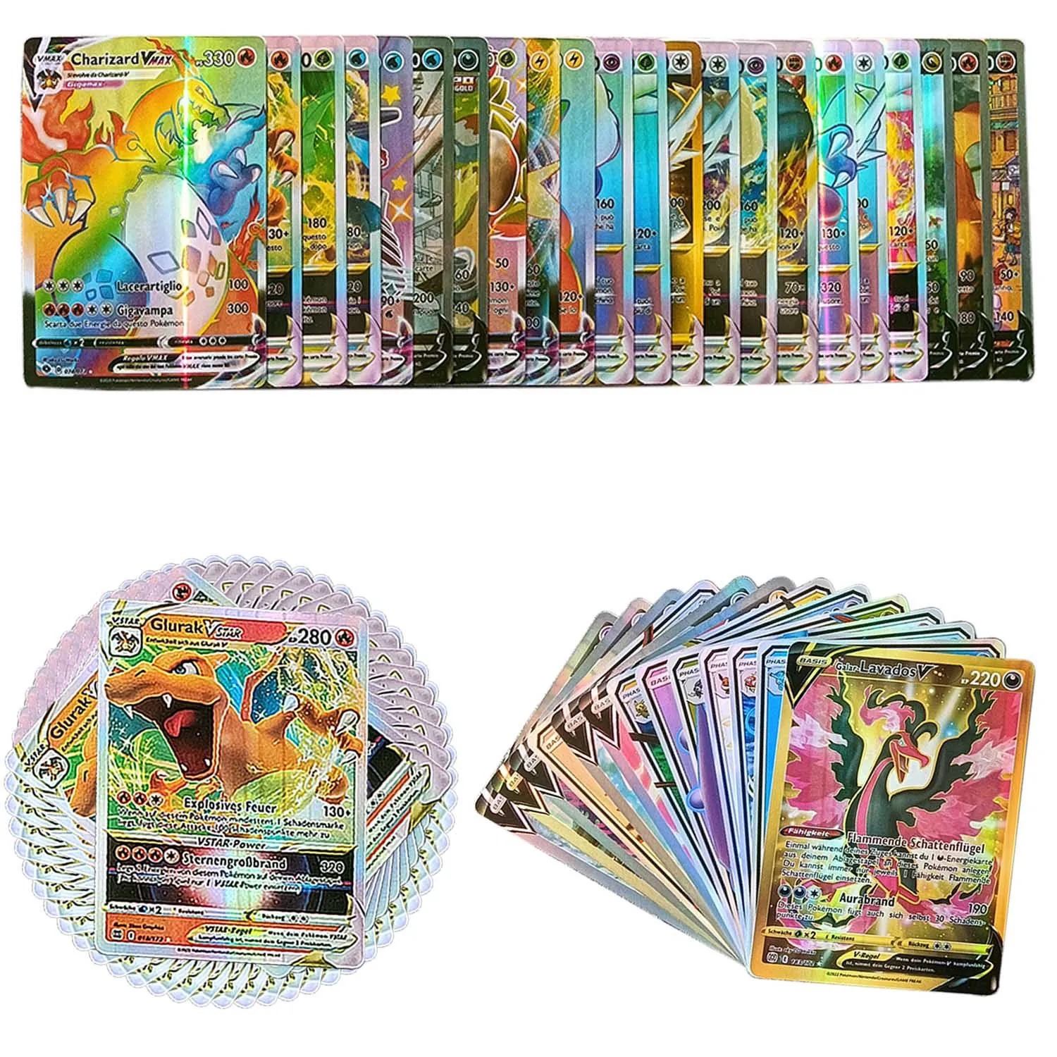 Multilingualism 100 Piece 60V+40Vmax Cards Pack New in Box Gift Idea Poke mon Card game collection card set