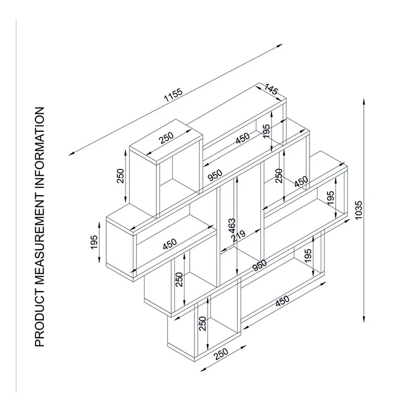 
9 Compartments wooden Book wall Shelves indoor Bookcase Books Organization storage Display Rack for home office decoration 