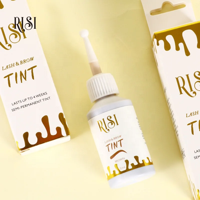 RISI Private Label Long Lasting Color Tinted Brow Lash Waterproof Dye for Eyebrows and Eyelashes
