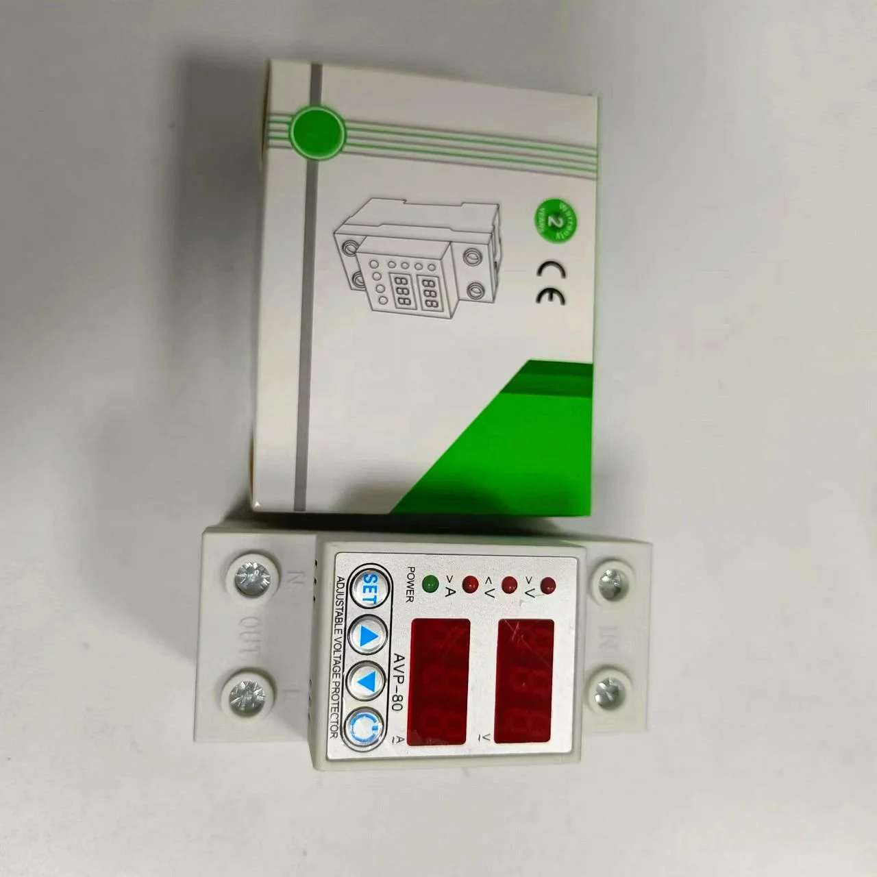 80A 230V Din rail adjustable over voltage and under voltage protective device protector relay with over current protection