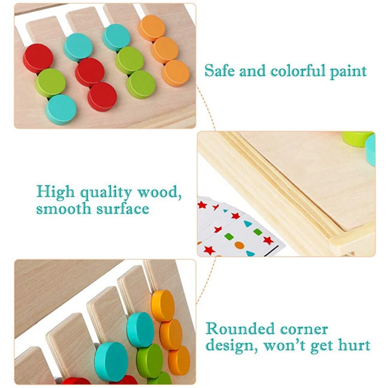 Montessori Learning Toys Color Shape Matching Game Wooden Aids Logical Thinking Training Educational Toys for Children