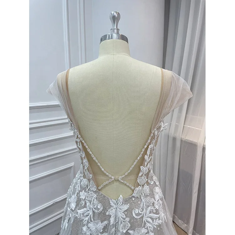 Luxury Plus Size Vestido De Novia Vintage Champagne Color Wedding Dresses Modest African Wedding Dress Bridal Gown