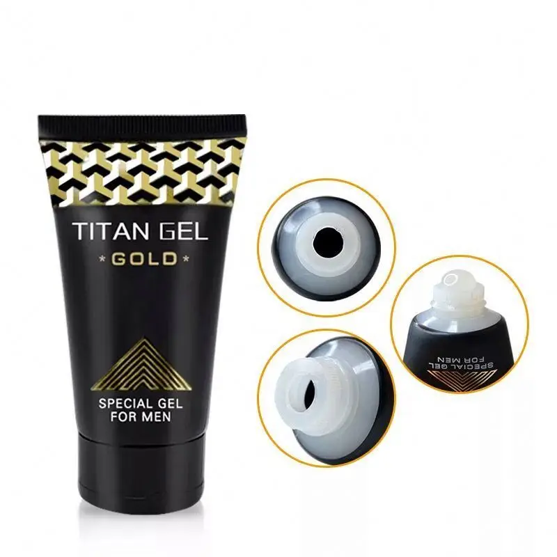 Stronger Penis Ejaculation time delay Russia TItan Gold Gel massage cream with white cap