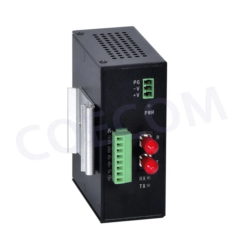 ROHS Single Channel Fiber Modem DIN RS232 / 422 / 485 Serial Port Fiber Modem Single Mode ST Fiber Modem