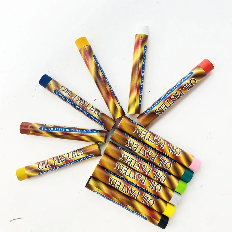 12bags/box Cartoon Non-toxic Crayon Oil Painting Stick Student Pastel Pencils For Drawing Colored Pencils Birthday Gift