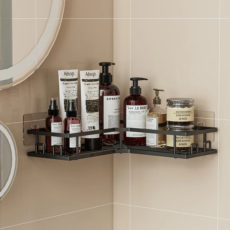 perforation-free bathroom Corner Shower Caddy Organizer Shelf triangular wall mounted storage rack Shelves