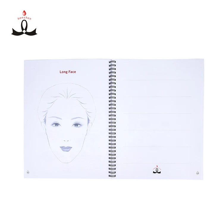Wenshen English Microblading Practice Training Book Permanent Makeup Practice Album For Training Academy