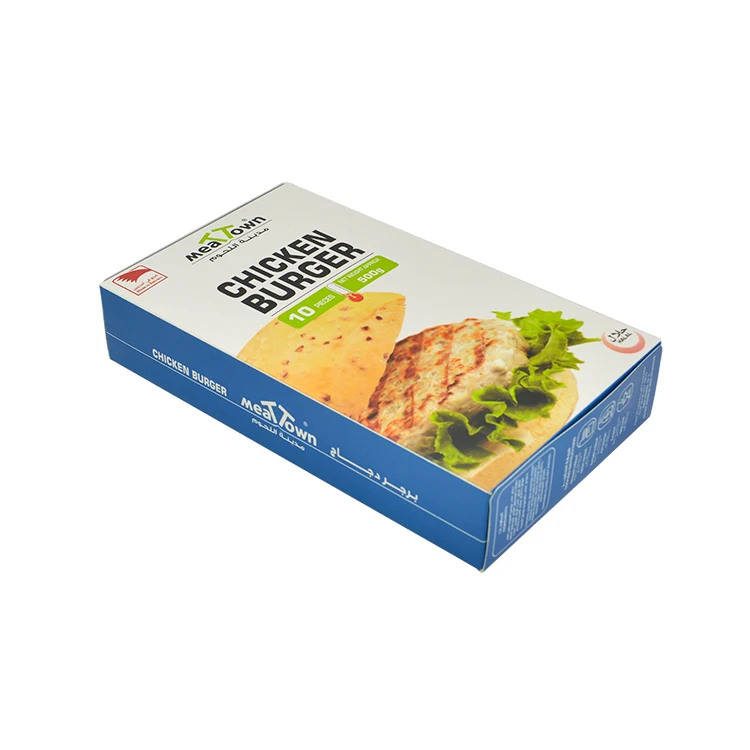 Custom Printing Foldable Food Grade Art Paper Freezer Storage Frozen Burger Box for Frozen Food