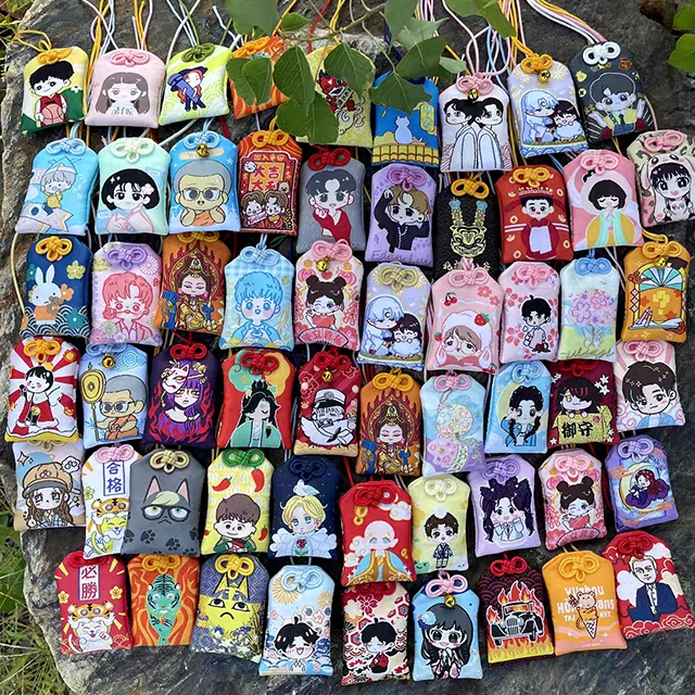 Japanese omamori amulet custom anime goods with string protection cover