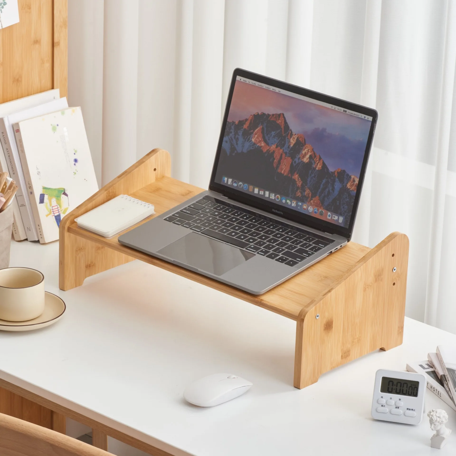 Bamboo Monitor Stand Bamboo Monitor Holder Bamboo Computer Riser for Laptop