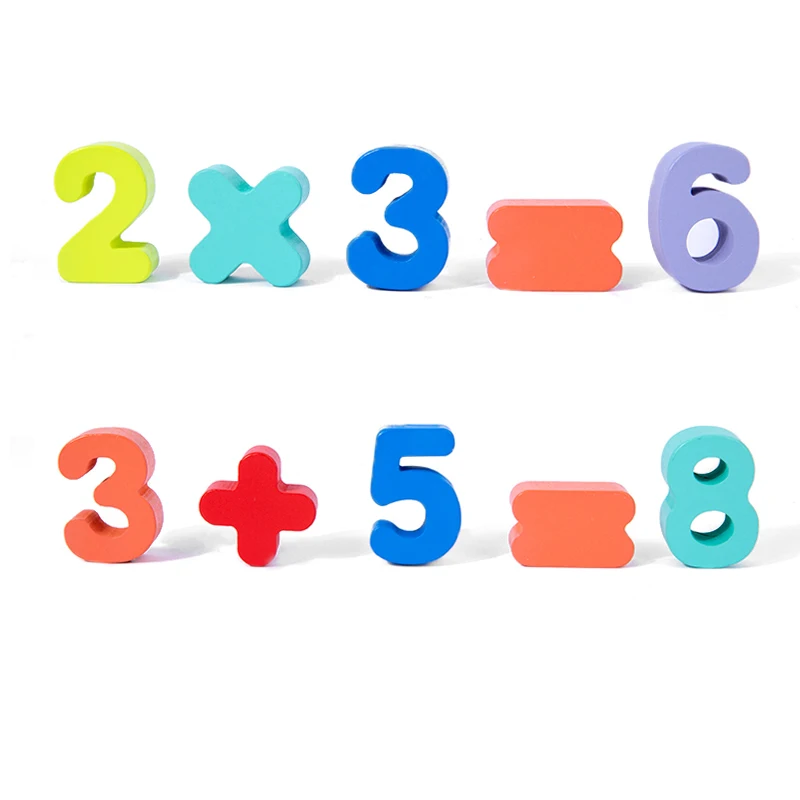 Custom Montessori Math Number Board Kids Educational 3D Math Arithmetic Wooden Numbers Puzzle Board