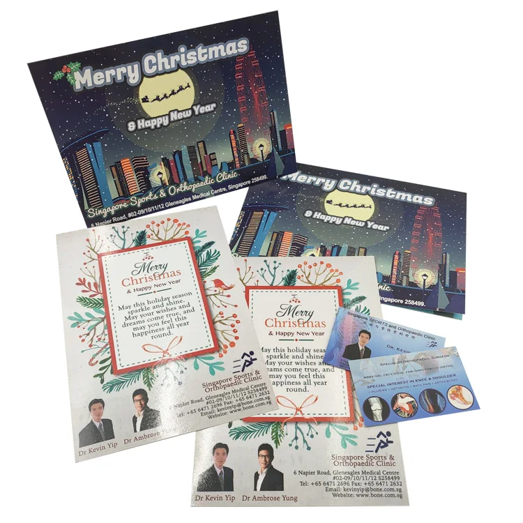 Merry Christmas Card Happy Holidays Envelopes Greeting Gift Cards Custom Printing