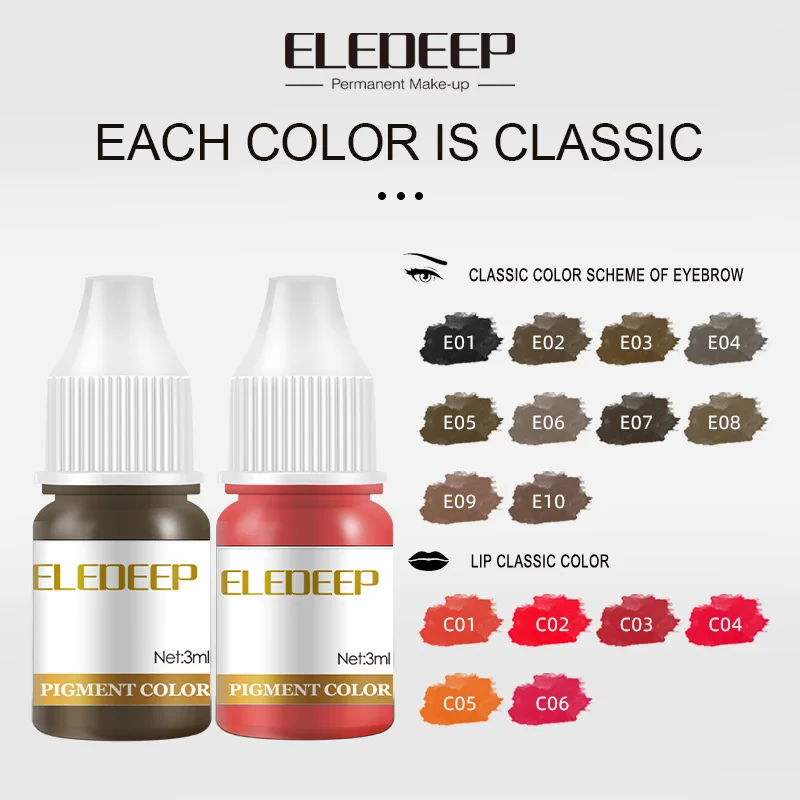 ZS горячая Распродажа Eledeep Перманентный макияж микроблейдинг чернила для бровей подводка глаз тинт губ краситель красота