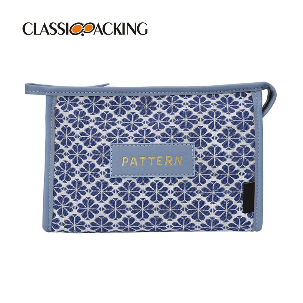 Promotional Gift Cosmetic Bag with Zipper Wholesale Natural Cotton Fabric Make Up Pouch