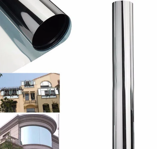 For Sale VLT05-15% Heat transfer double Silver Mirror Safety Window Film Glass Protective Film