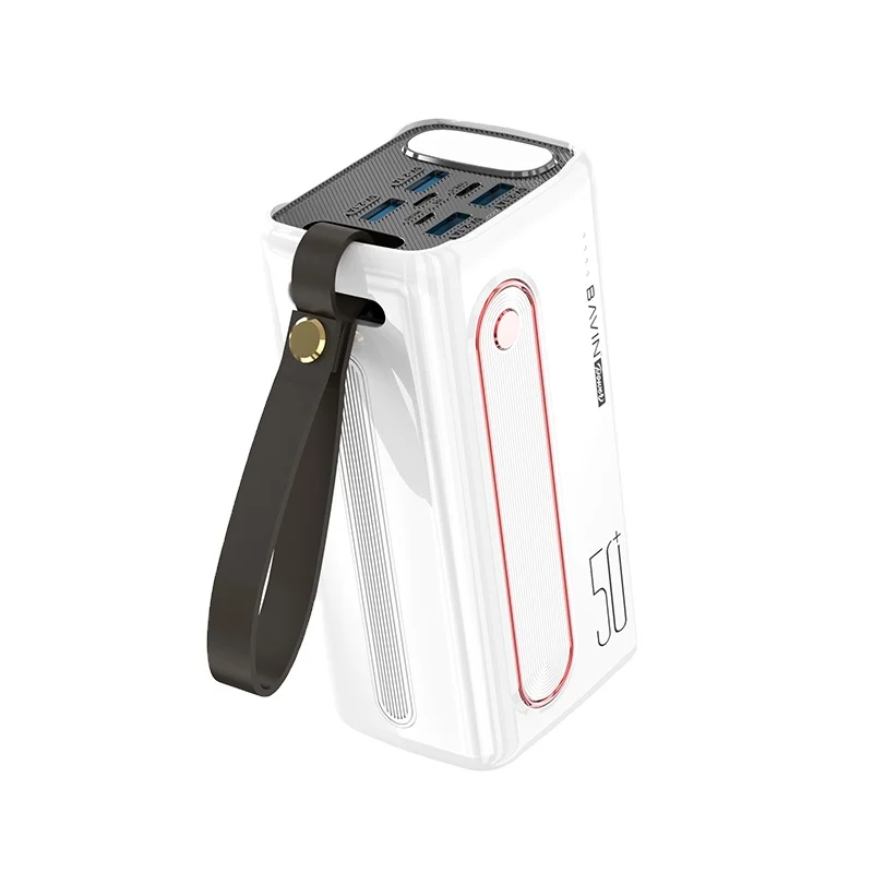 BAVIN PC066 50000mAh Fast Charging Type-C Micro IOS Input 4 Output LED Light Power Bank Large High Capacity 50000 mah Powerbank