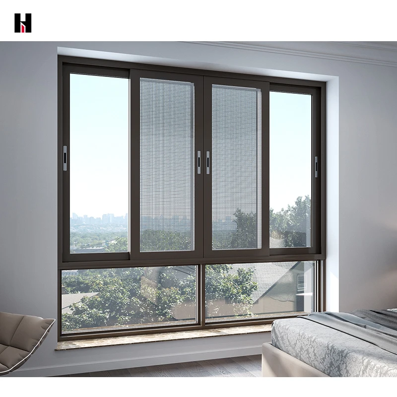 Modern Design Professional Aluminum Doors & Windows System Solution Sliding Window with Noise Reduction Broken Bridge Provision