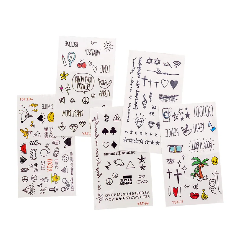 
Korean Anime Cartoon Pattern Tattoo Stickers Cute Long-lasting Waterproof Ins Girl Heart Tattoo Stickers 