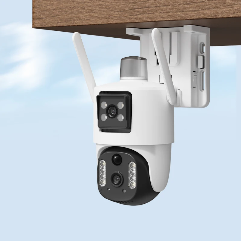 V380 4MP dual lens replacement 8000mah battery cameras cctv security 7W solar panel PIR motion detection camera 4g sim card