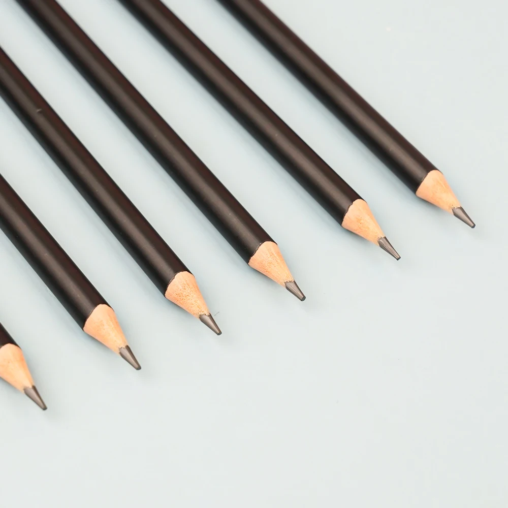 High Quality Personalized Promotional Wooden Black Pencil Custom Logo 7inch Standard Pencils For School Testing