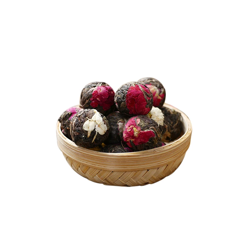 Цветочный чай ручной работы с ароматом Драконий жемчуг пуэр, цветущий чай для красоты