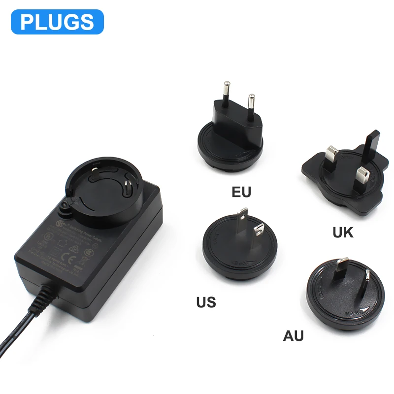 Efficiency Vi 36w 18w 5v 12v 9v Interchangeable Adapters for Detachable us uk eu au Plug