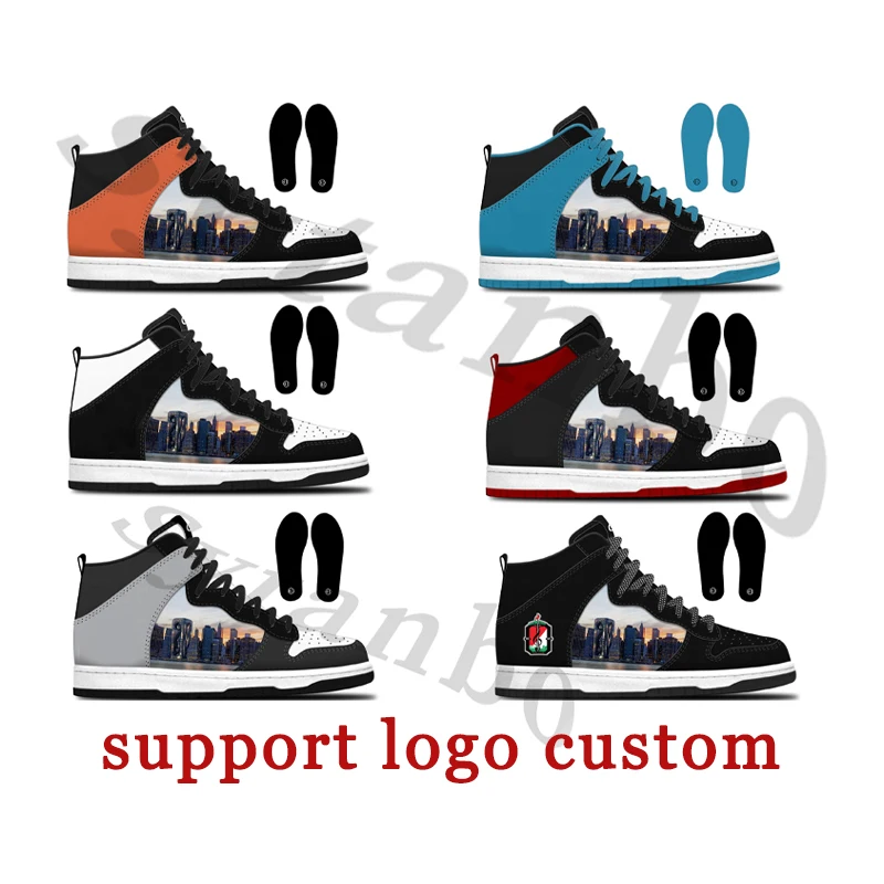 OEM wholesale custom logo skateboarding shoes fashion leather shoes SB air sneakers skateboarding custom logo shoes