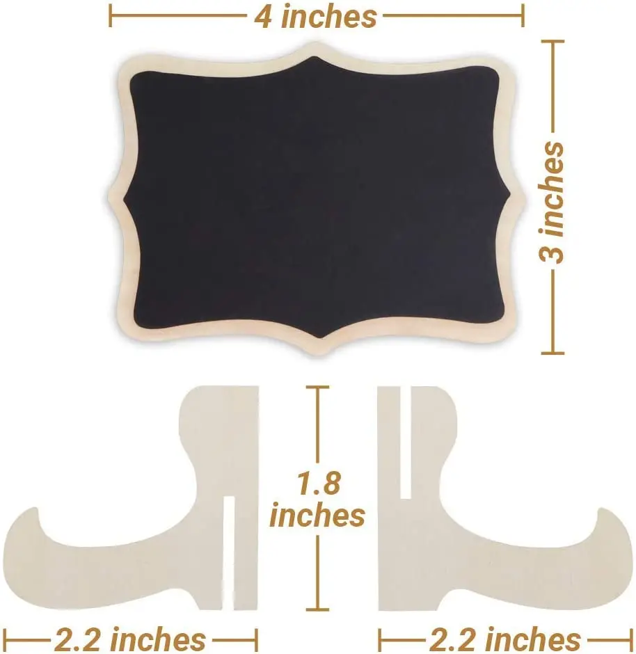 Mini Chalkboard Signs Framed Small Chalkboard Labels with Easel Stand Wooden Blackboard for Table Numbers