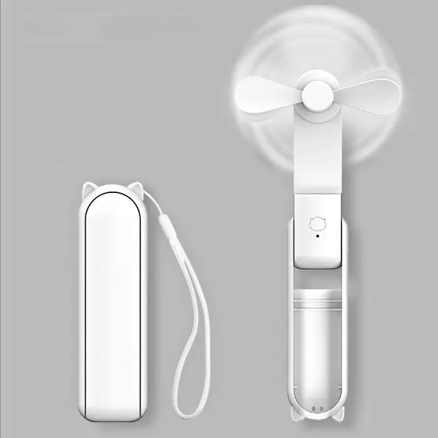 New hand-held mini fan foldable portable outdoor office noise reduction fan with USB charging bank