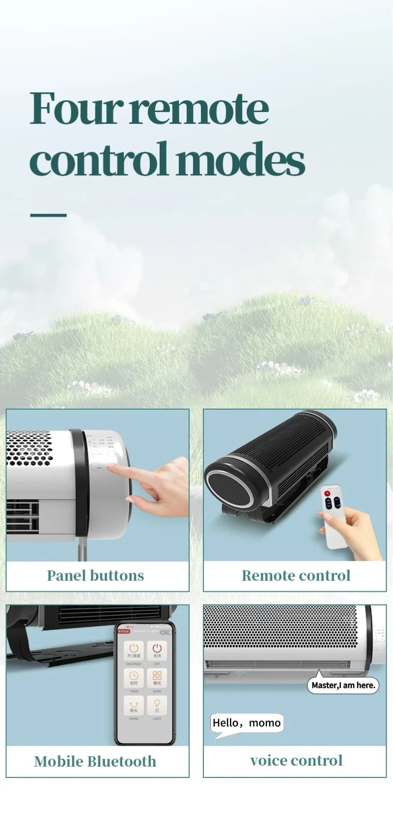 700mm Remote control Circulation fan smart electric wall mounted fans