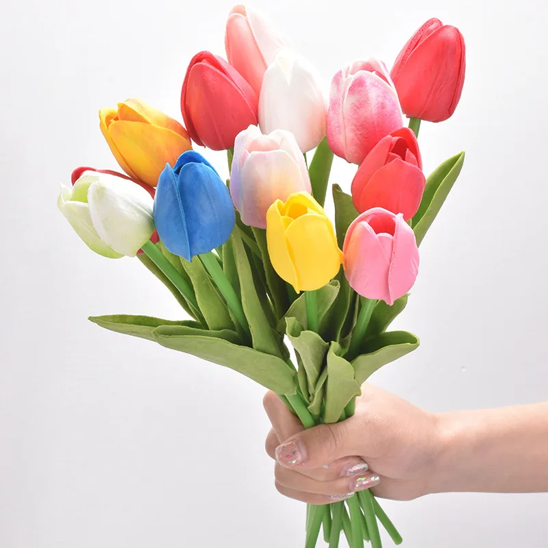 Hot Selling New Popular Wholesale Cheap Real Touch Artificial Flowers Mini Tulip Artificial Flowers For Home Decoration