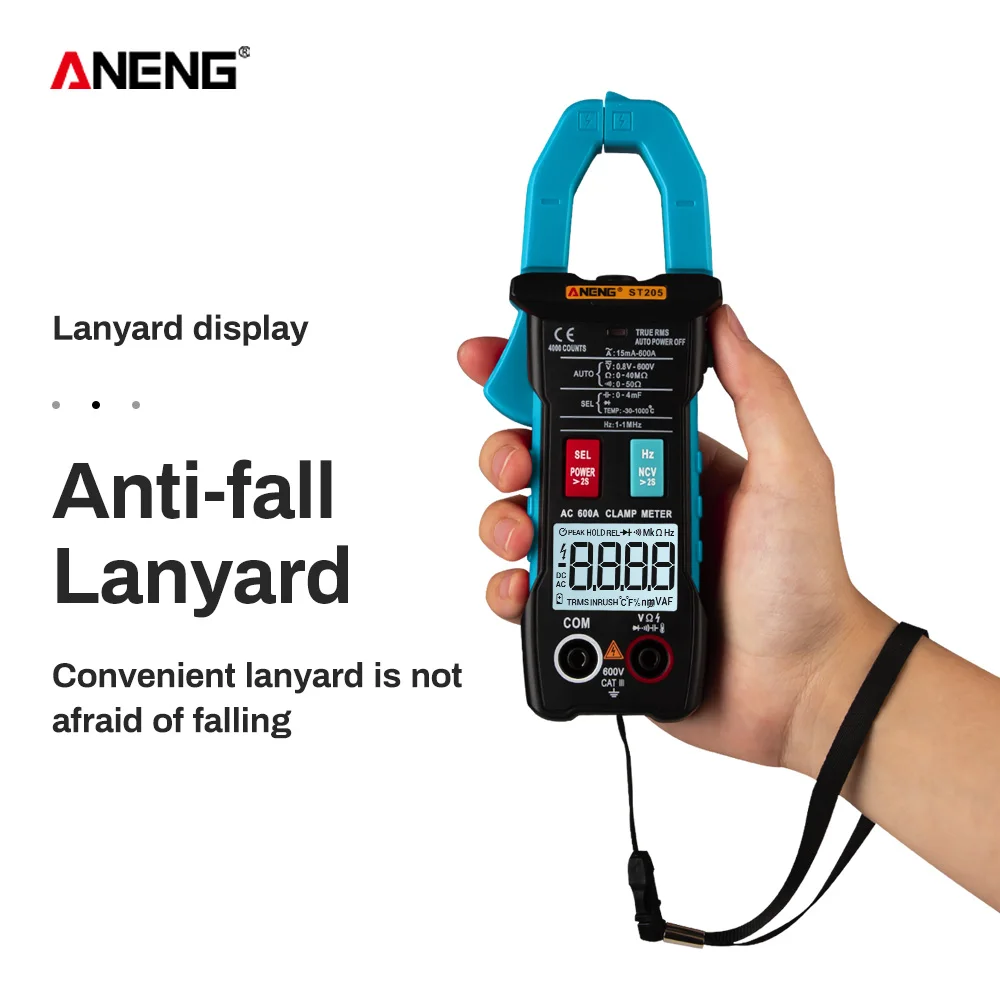 ANENG ST205 Digital Clamp Meter Analog Multimeter Current Clamp DC/AC Intelligent AUTO range meter with temperature tester