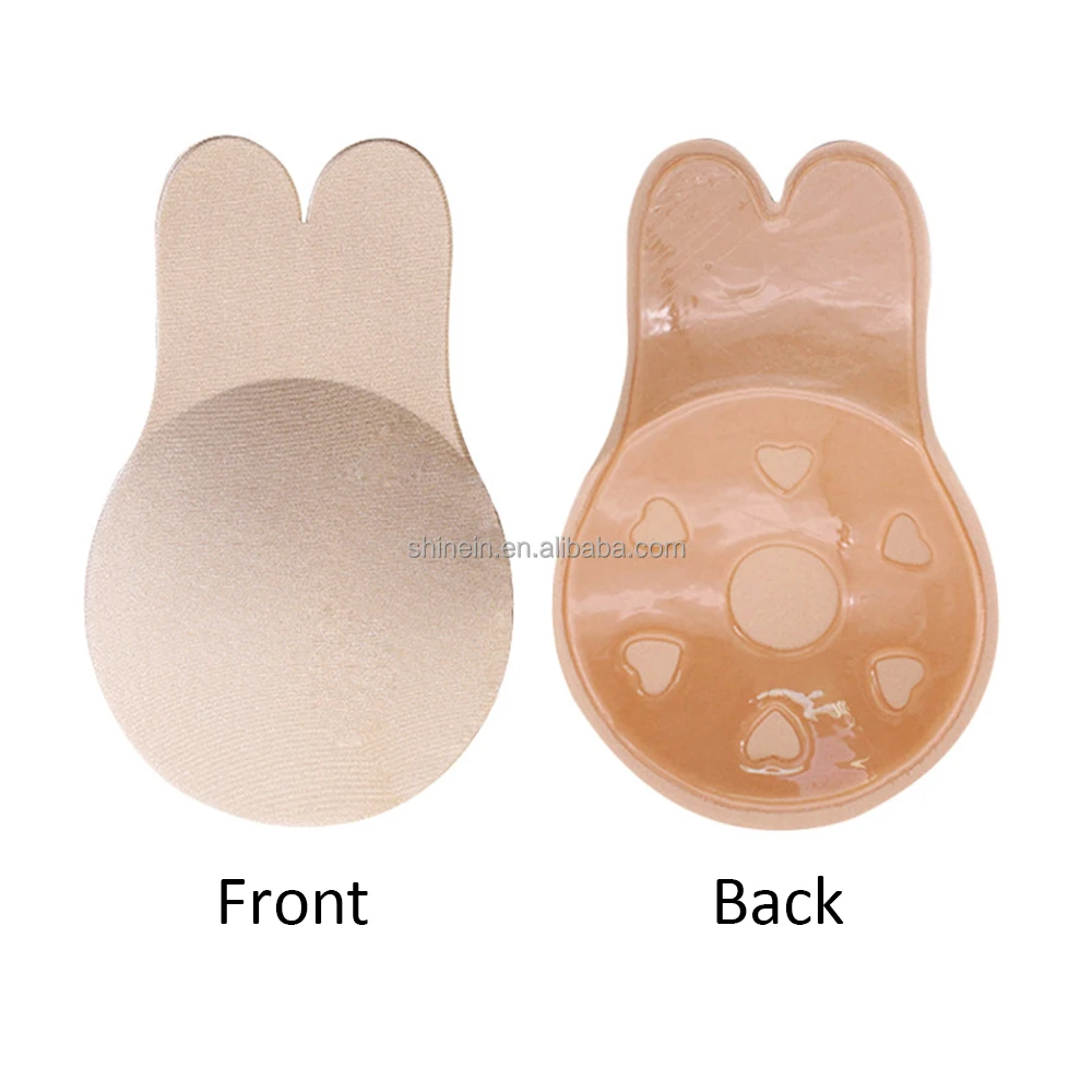 Лидер продаж, Силиконовая накладка на соски Shinein без бретелек, невидимая накладка на соски, пуш-ап, невидимый бюстгальтер с кроликом, накладка на соски