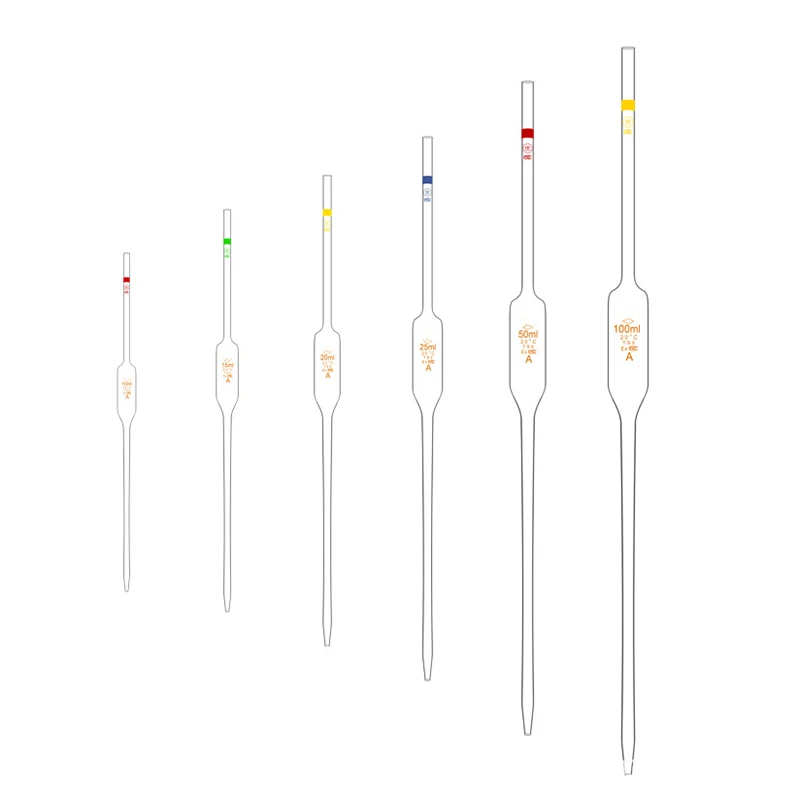 Lab use glass class A bulb volumetric mora pipette