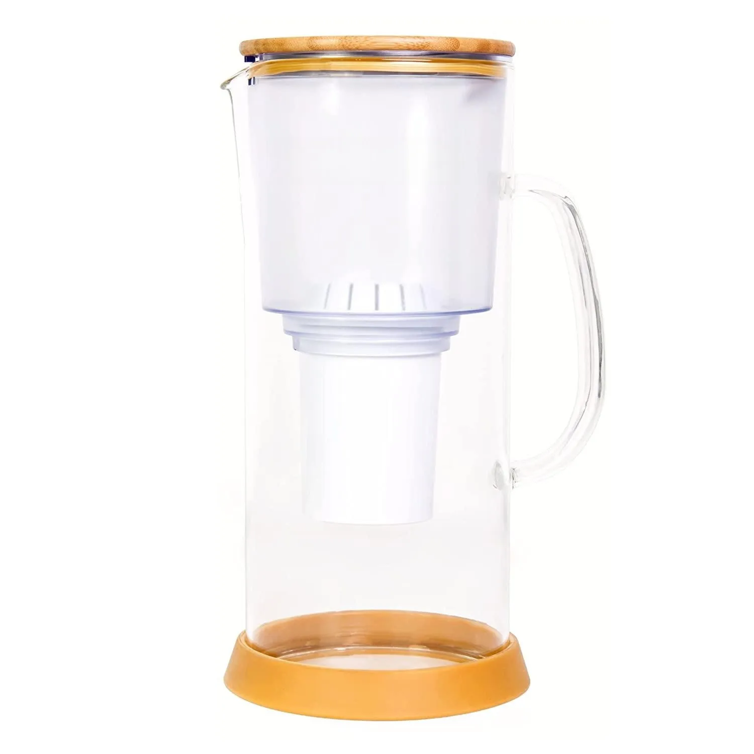Glass Pitcher of Life Alkaline Water Pitcher Super Alkaline Water Glass Pitcher with Bamboo Lid Stainless Steel
