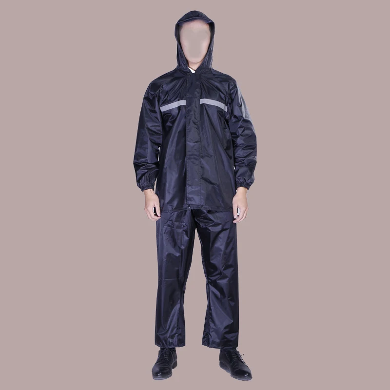 Promotional Single Layer Outdoor Motorcycle Raincoat for Men Cheap Price Water Resistant with Reflective for Adults Camping