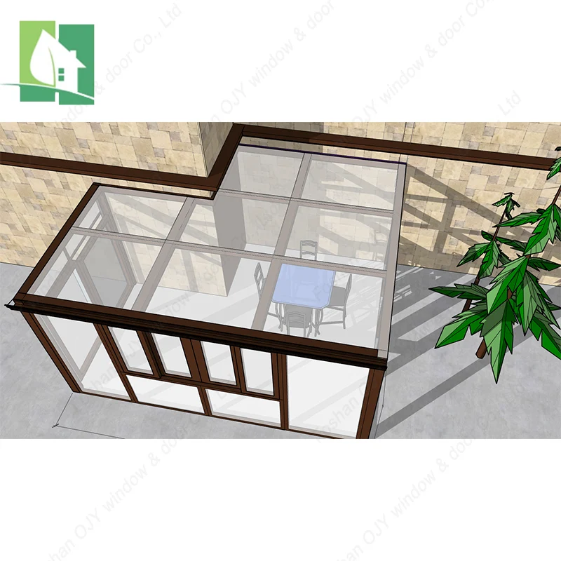 Hot Sale Beautiful Design Aluminium Winter Small Garden House Sunroom Glass Room