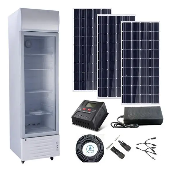 
218 Liters Solar powered Display fridge Refrigerator cooler showcase 