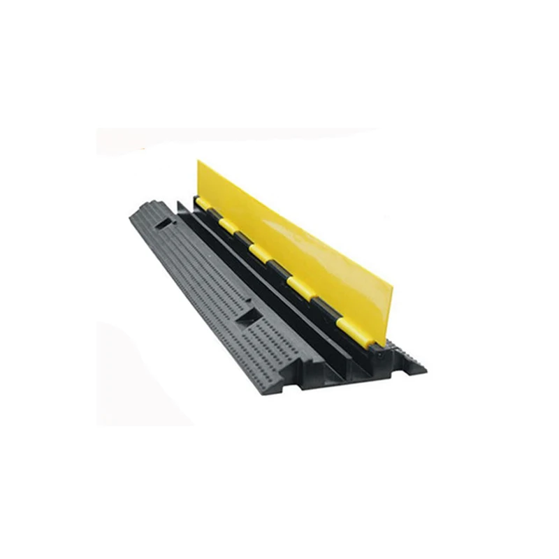 Two channels rubber speed hump cable protector