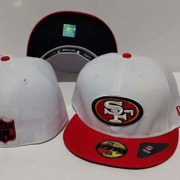 Unisex 100% Cotton Fully Enclosed Football Team  Baseball Cap Non-Adjustable Flat Hip-Hop Style for Adults for Sports Scene
