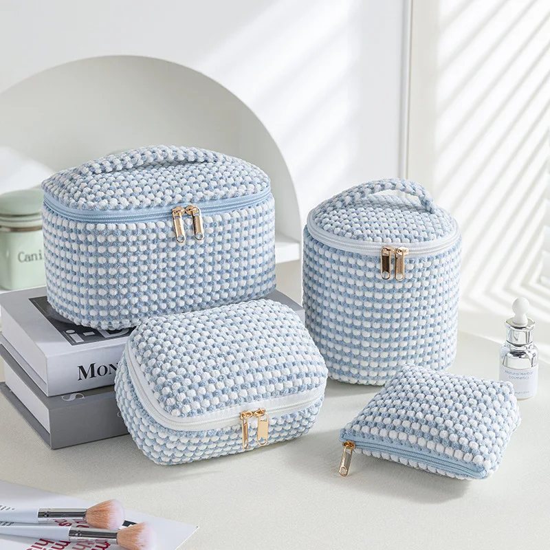4Pcs Large Capacity Makeup Bag Portable Travel Toiletry Cosmetic Bag Cotton Organizer Storage Makeup Bag Set For Women