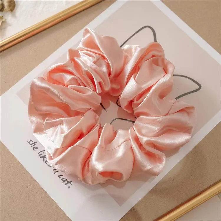 New Arrival Ponytail Scrunchies Elastic Oversize Silk Satin Hair Tie Accessories High Quality Big Hair Scrunchies