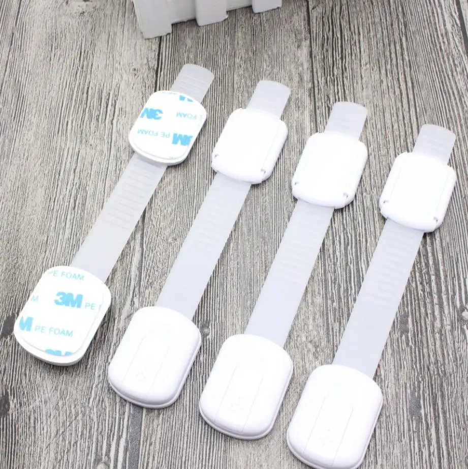 Оптовая продажа недорогой на заказ 4 6 8 10 12 упаковок Детский защитный регулируемый ремешок для мебели замок шкафа