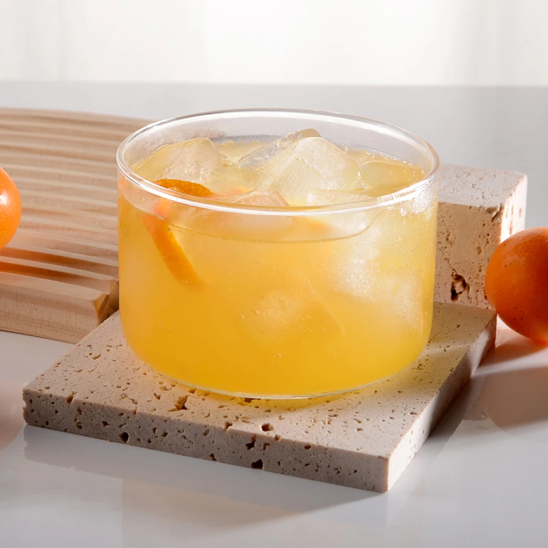 High-end bodega round tasting cup ice cream yogurt glass 250ml small glass dessert bowls