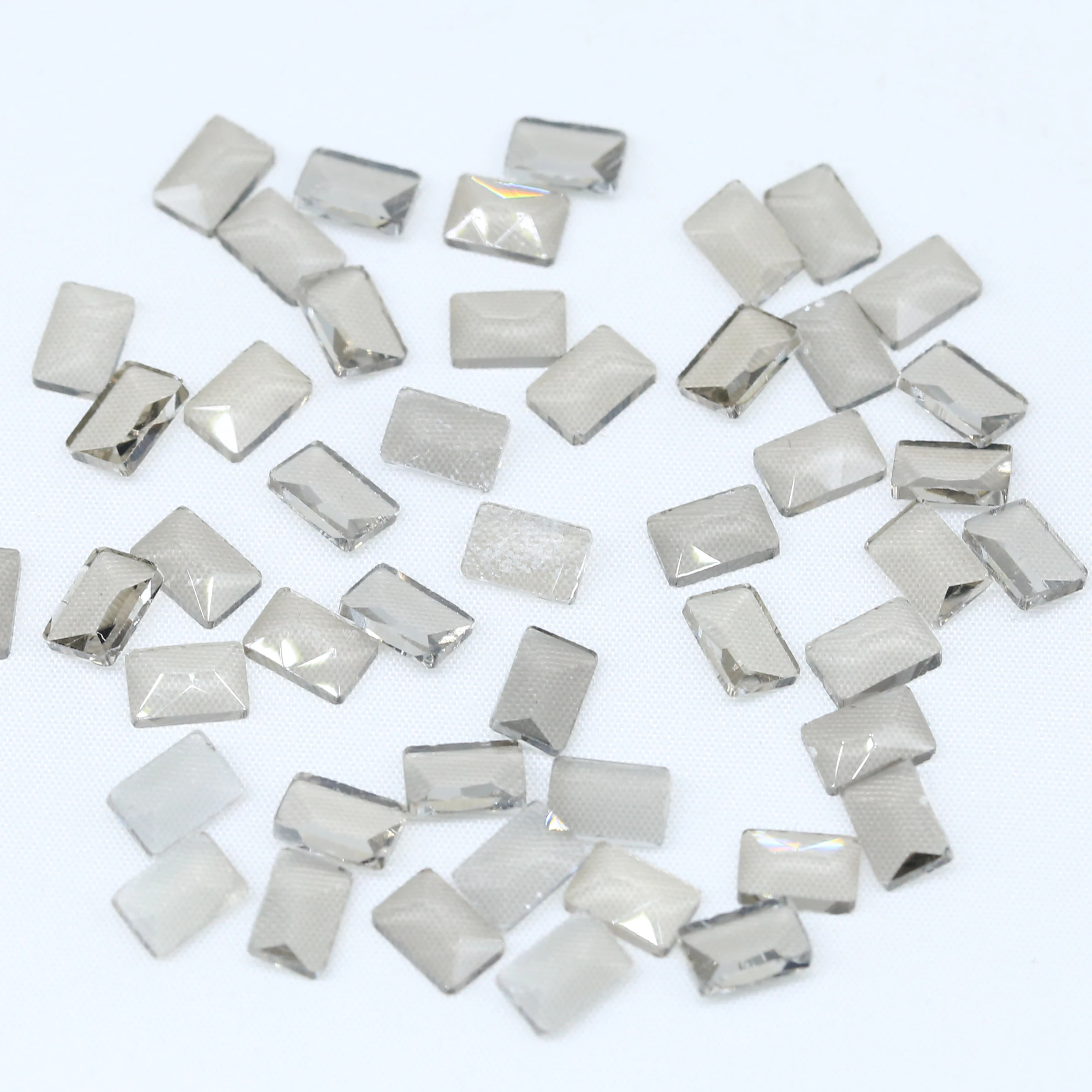 WHATSTONE Customized Color 2.5*5mm,4*6mm Flat Back Rectangle Shape Glass Crystal AB Rhinestone For Nail Art Stone Design