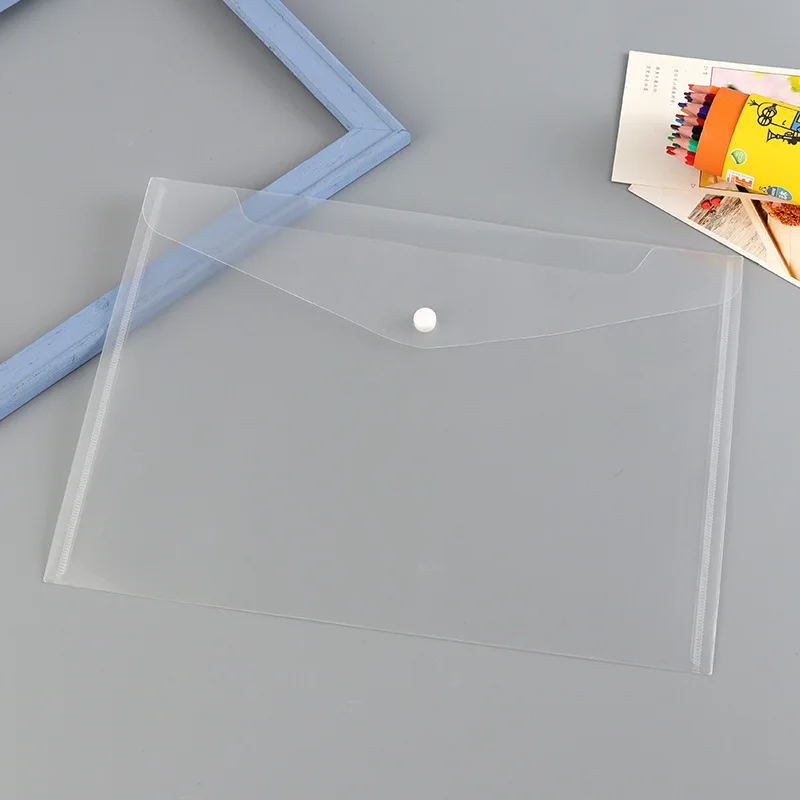A4 A5 PP Plastic Stud Document Snap Button Wallet Folders File Storage Envelope File